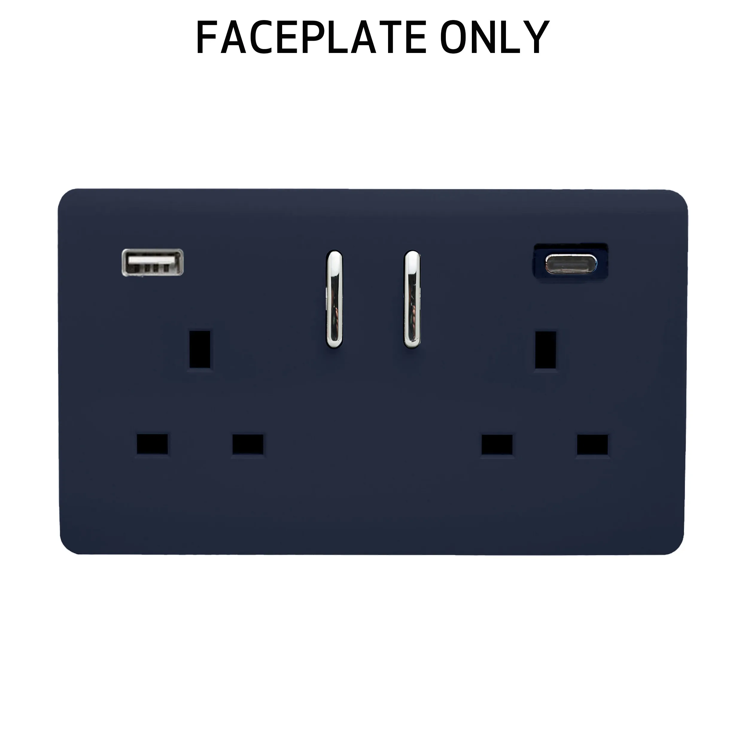 Navy Spare Plate Wiring Accessories Trendi Decorative Screwless